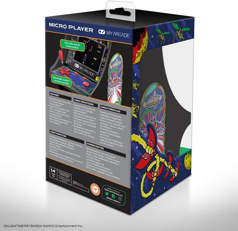 6" Collectible Retro Galaga Micro Player (Electronic Games