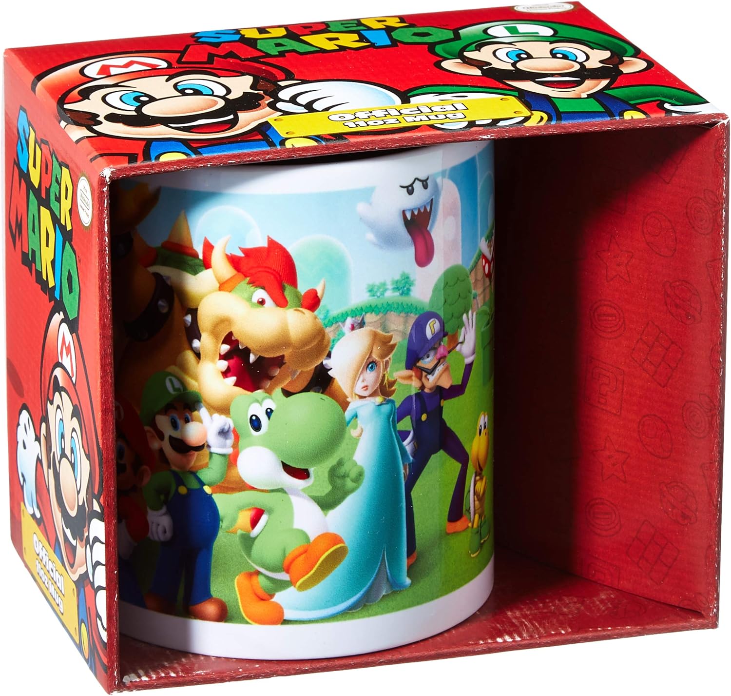 Nintendo Super Mario Mushroom Kingdom Ceramic Mug Kaffeetassen, Acrylic, Mehrfarbig, 1 Stück (1er Pack