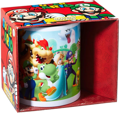 Nintendo Super Mario Mushroom Kingdom Ceramic Mug Kaffeetassen, Acrylic, Mehrfarbig, 1 Stück (1er Pack