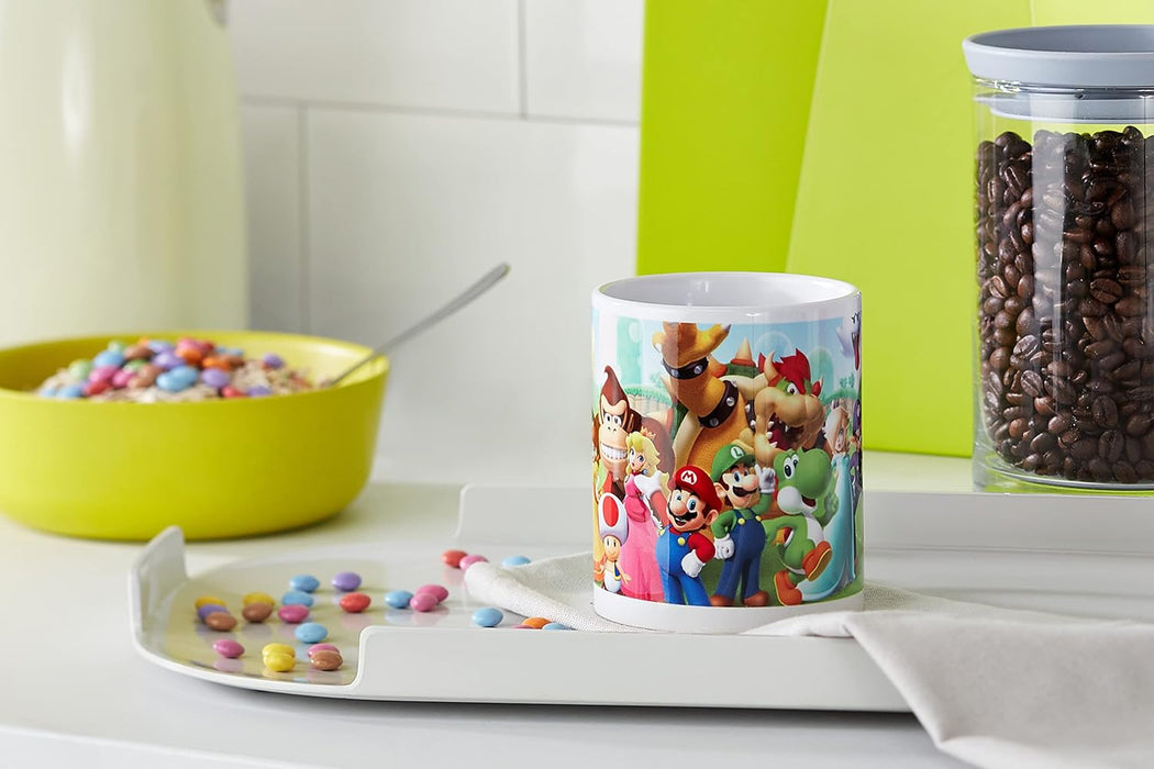 Nintendo Super Mario Mushroom Kingdom Ceramic Mug Kaffeetassen, Acrylic, Mehrfarbig, 1 Stück (1er Pack