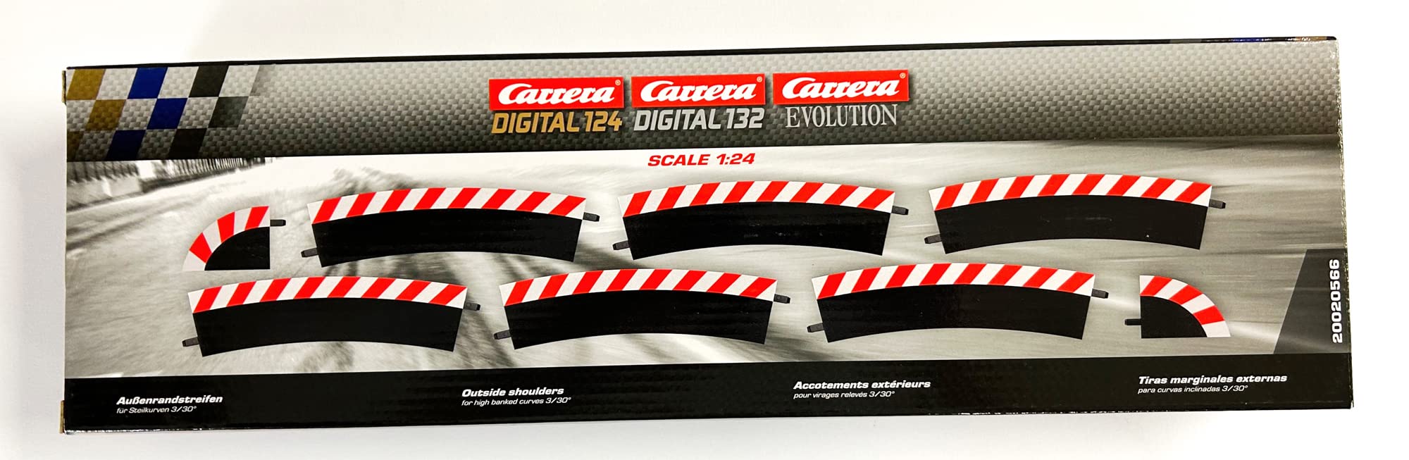 Carrera- Cars, Disney, Pixar Borde Exterior para Curva 3/30° (6), Piezas Finales (2), Multicolor (20020563