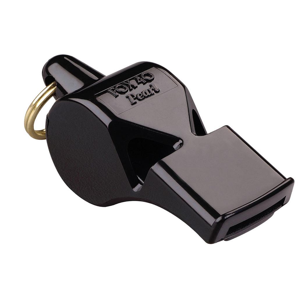 Fox 40 Pearl Official Whistle and Strap Black Black