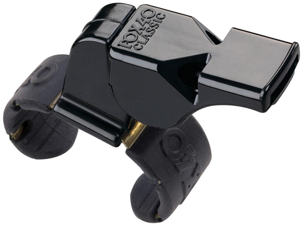 Fox 40 Classic Official Fingergrip Whistle Black Black