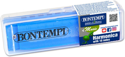 Bontempi Icom 3.IC301010 Harmonica 10 Notes with Case, Multi-Colour