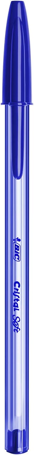BIC Cristal Soft Ballpoint Pens Non-Retractable Blue Box of 50