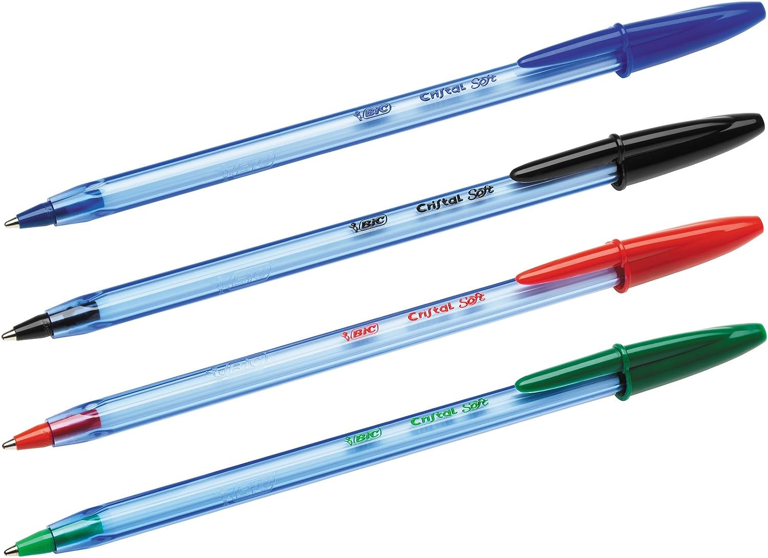 BIC Cristal Soft Ballpoint Pens Non-Retractable Blue Box of 50