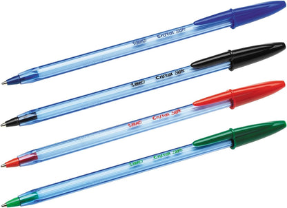 BIC Cristal Soft Ballpoint Pens Non-Retractable Blue Box of 50
