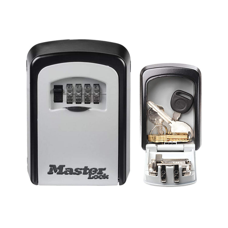 MASTER LOCK Key Safe Wall Mounted, Medium 85 x 119 x 36 mm, Outdoor, Mounting Kit, for Home Office Industries Vehicles