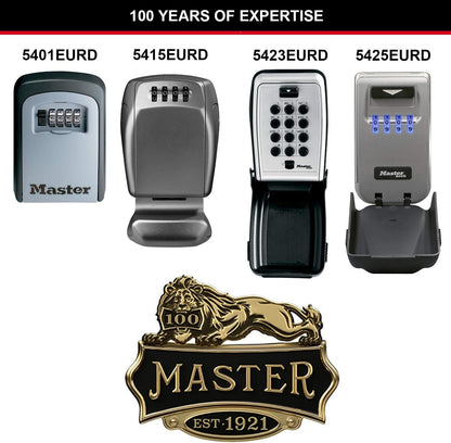 MASTER LOCK Key Safe Wall Mounted, Medium 85 x 119 x 36 mm, Outdoor, Mounting Kit, for Home Office Industries Vehicles