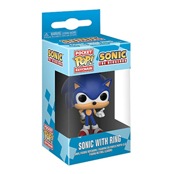 Funko Pocket Pop! Keychain: Sonic the Hedgehog: Sonic the Hedgehog With Ring - Sonic the Hedgehog Novelty Keyring - Collectable Mini Figure - Stocking Filler - Gift Idea - Official Merchandise