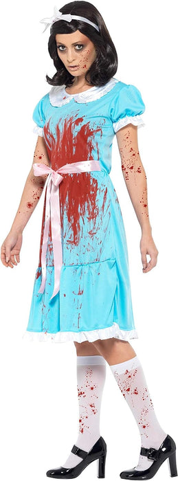 Smiffys Bloody Murderous Twin Costume, Blue with Dress, Socks & Headband, Halloween Adult Fancy Dress, Halloween Dress Up Costumes