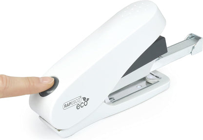Rapesco 1467 Germ-Savvy Antibacterial, ECO Luna Less Effort Stapler with 2000 Staples, 50 Sheet Capacity, Soft White
