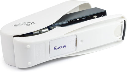 Rapesco 1467 Germ-Savvy Antibacterial, ECO Luna Less Effort Stapler with 2000 Staples, 50 Sheet Capacity, Soft White