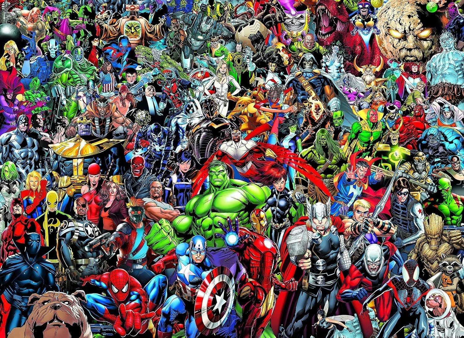 Clementoni 39411 Marvel Universe – 1000 Teile, Impossible Puzzle, Geschicklichkeitsspiel für die ganze Familie, farbenfrohes Legespiel, ideal als Geschenk, Erwachsenenpuzzle ab 14 Jahren