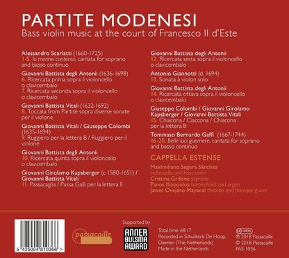 Partite Modenesi - Bass Violin Music at the Court of Francesco II. d´Este