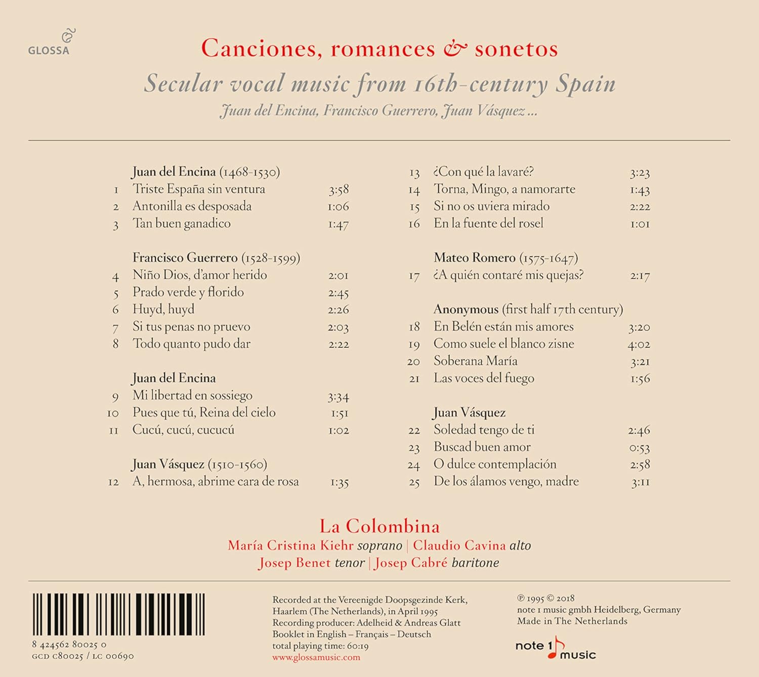 Canciones, Romances & Sonetos - Weltl. Musik aus dem Spanien des 16. Jh.