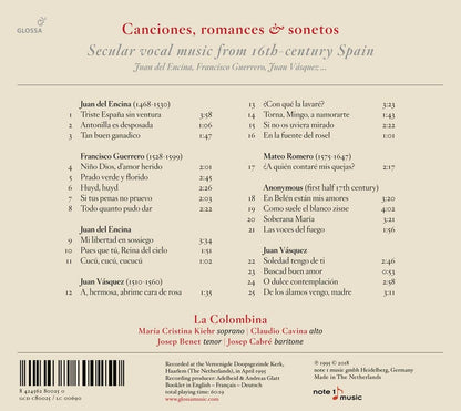 Canciones, Romances & Sonetos - Weltl. Musik aus dem Spanien des 16. Jh.