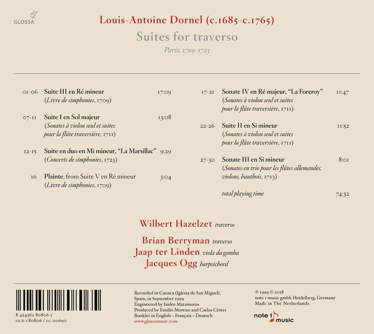 Louis-Antoine Dornel - Suites for Traverso & b.c.