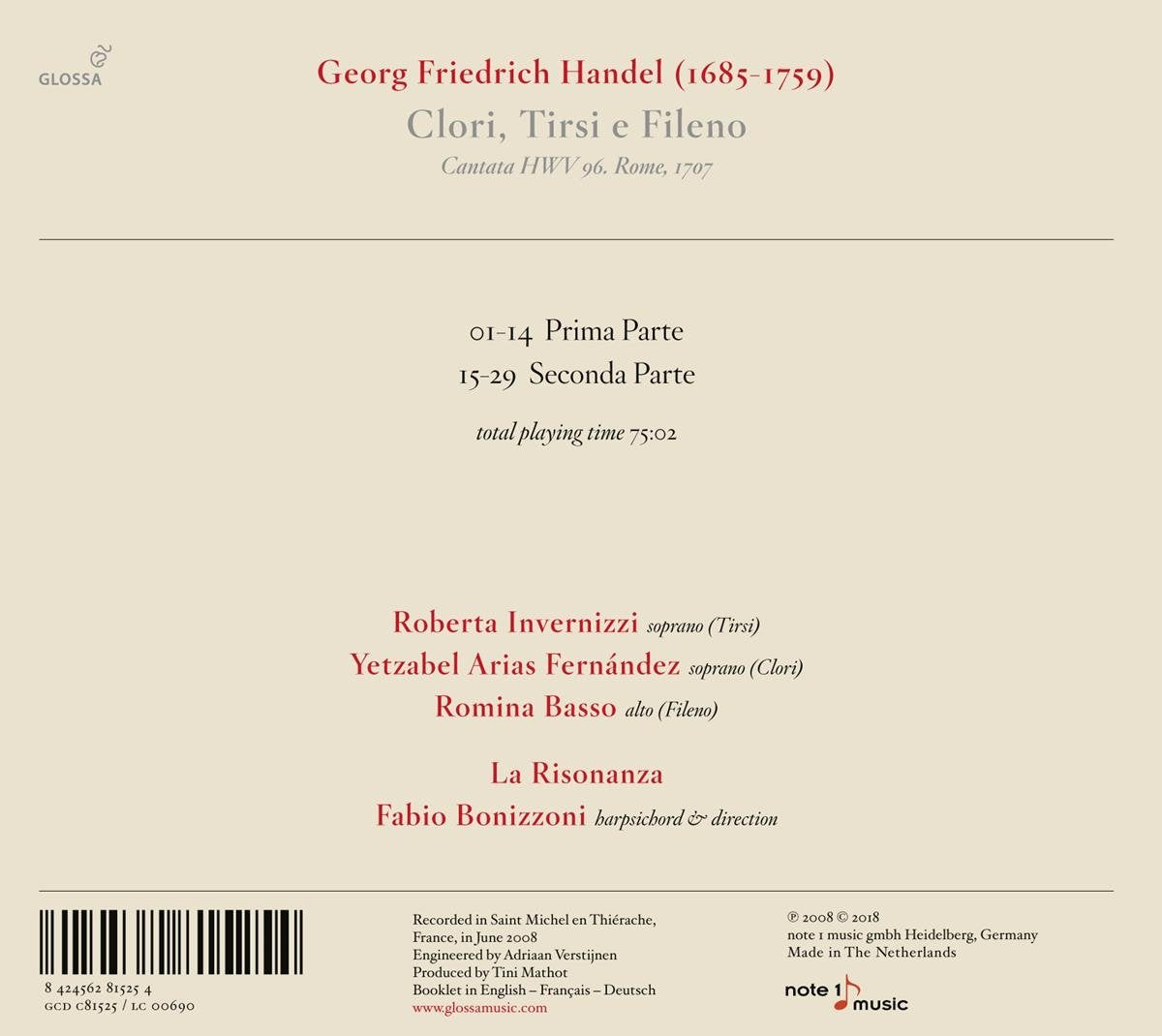 Georg Friedrich Händel - Clori, Tirsi e Fileno HWV 96