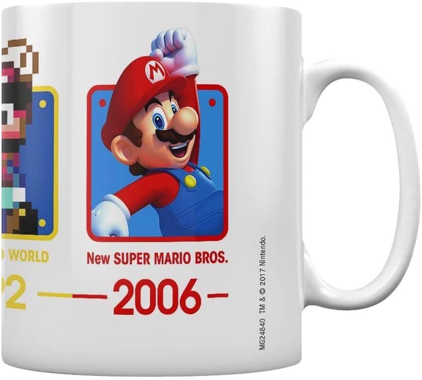 Pyramid International Super Mario (Dates) Official Boxed Ceramic Coffee/Tea Mug, Paper, Multi-Colour, 1 Count (Pack of 1