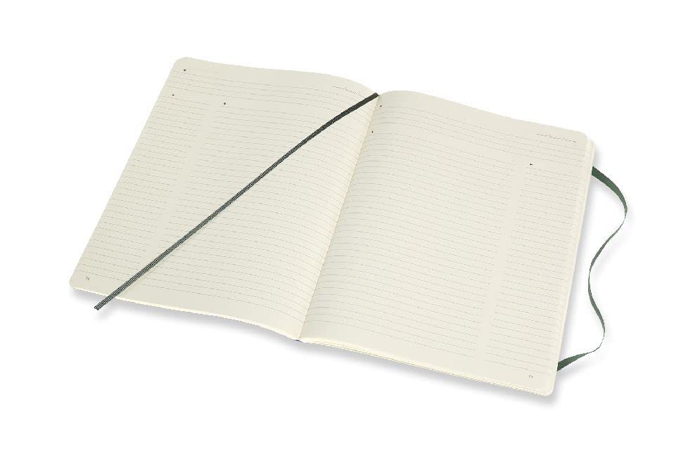 Moleskine - Pro Notebook, Professional Notebook Ideal for Office & Work - Soft Cover and Elastic Closure - Size Extra Large 19 x 25 - Colour Forest Green, 192 Pages