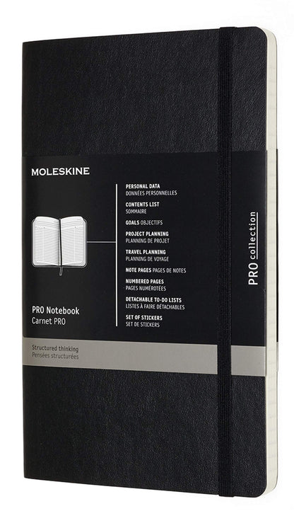 Moleskine PROPFNTB3SBK Large Pro Soft Notebook, Black
