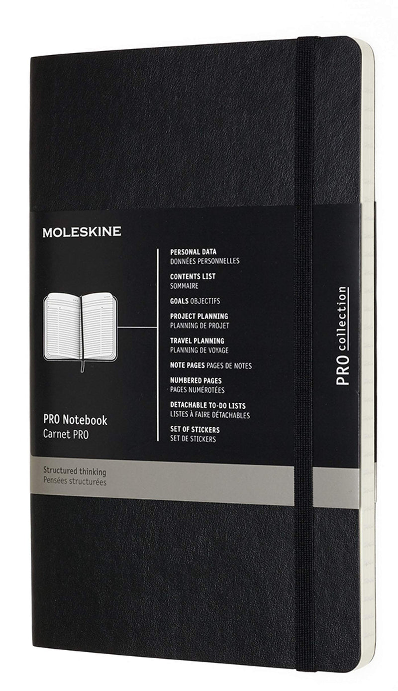Moleskine PROPFNTB3SBK Large Pro Soft Notebook, Black