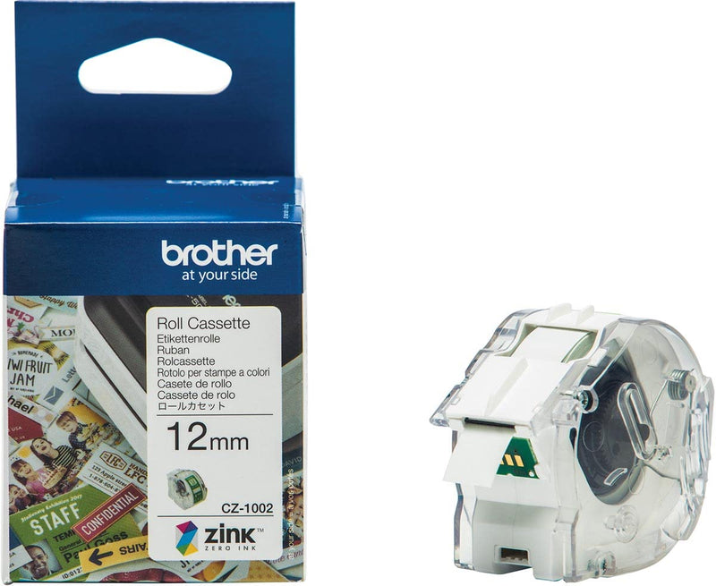 Brother CZ-1002 Zero-Ink Roll Cassette, Continuous Length, 12 mm (W) x 5 m (L), Brother Genuine Supplies, White