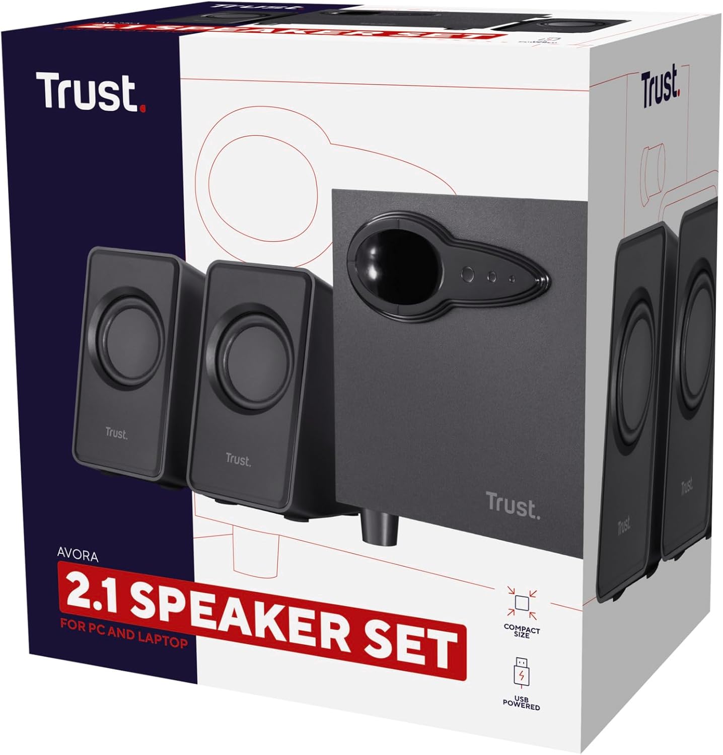 Trust Avora 2.1 speaker set 9 W PC Black 2.1 channels 2-way