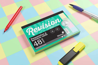 Luxpad A6 Gluebound Revision & Presentation Cards - Assorted Colours. 48 Lined Cards Per Pad (6x4"