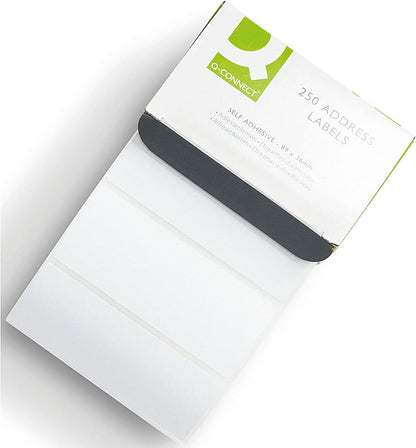 Q-Connect Address Label Roll Self Adhesive 89 x 36 mm White (Pack of 250) KF26073