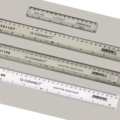 Q-Connect Acrylic Shatter Resistant Ruler 15cm Clear (Pack of 10