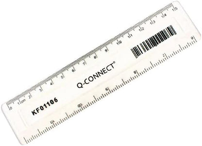 Q-Connect Acrylic Shatter Resistant Ruler 15cm Clear (Pack of 10