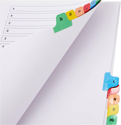 Q-Connect Multi-Punched A-Z 20-Part Reinforced Multi-Colour A4 Index Pre-Printed Tabs