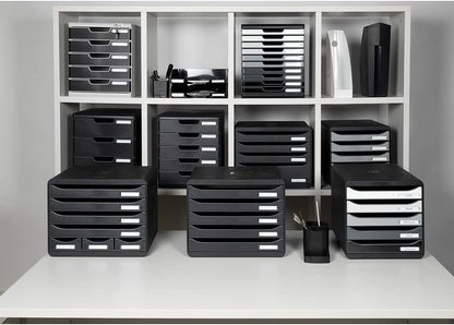 Exacompta - Ref 113014D - ECOBlack Letter Tray Combo Midi - 347 x 255 x 65mm in Size, Suitable for A4 Documents, Stackable with Others, Holds Approx. 500 Sheets