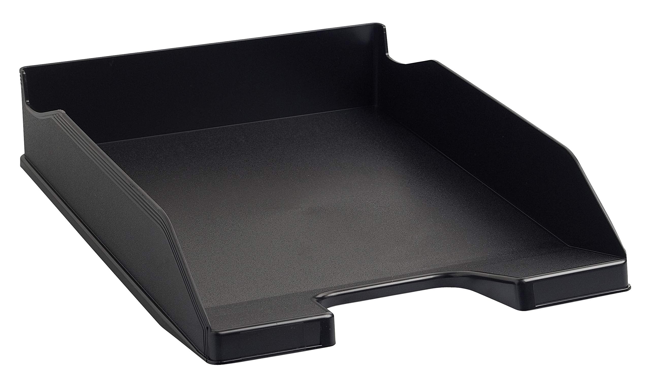 Exacompta - Ref 113014D - ECOBlack Letter Tray Combo Midi - 347 x 255 x 65mm in Size, Suitable for A4 Documents, Stackable with Others, Holds Approx. 500 Sheets