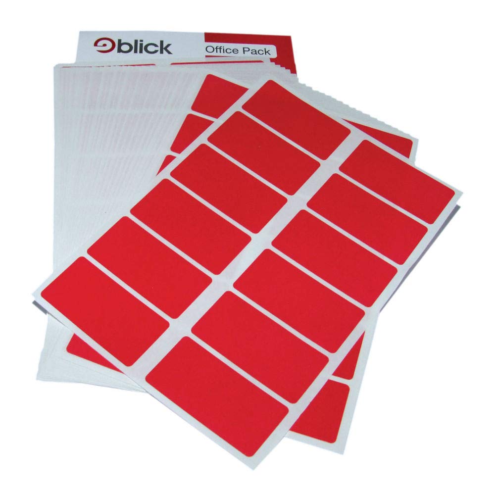 Blick Etiketten (25 x 50 mm, Vorteilspackung) 320 Stück rot