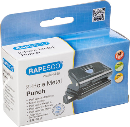 Rapesco ‎PF810MB1 810 2-Hole Metal Punch with 12 Sheets Capacity