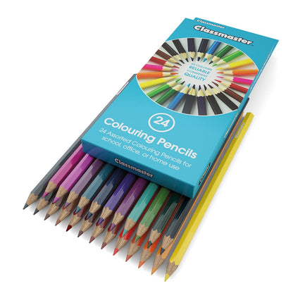 Classmaster Colouring Pencils For Adults & Kids, Long-Lasting Colouring Pencils For Children, Softer Leads For Perfect Colour Laydown, Pre-Sharpened - 24PK