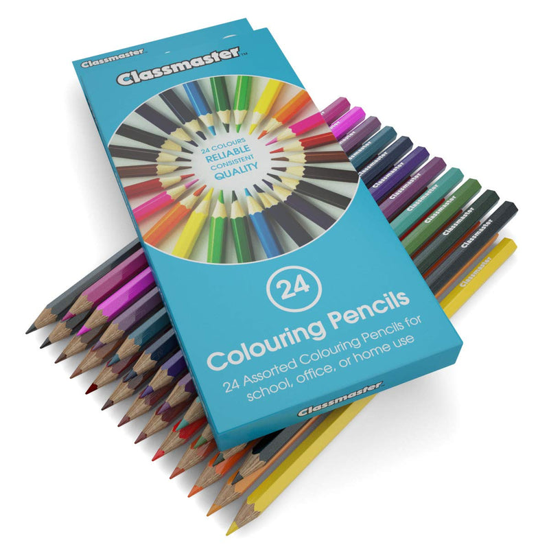 Classmaster Colouring Pencils For Adults & Kids, Long-Lasting Colouring Pencils For Children, Softer Leads For Perfect Colour Laydown, Pre-Sharpened - 24PK