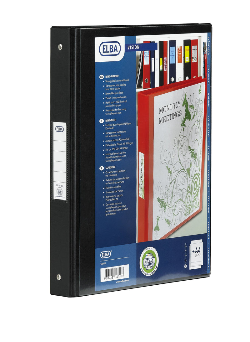 Elba 25mm A4 Bantex Vision 2 Ring Binder