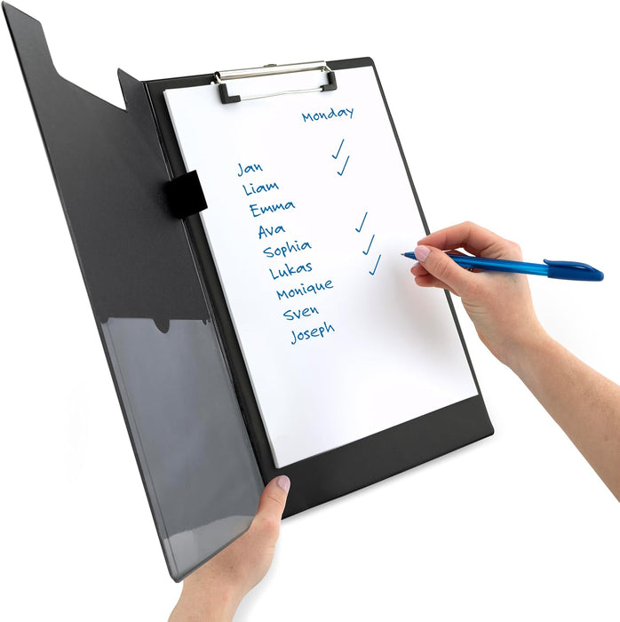 Rapesco VFDCB0B3 A4+ Foldover Clipboard with Pocket, Black