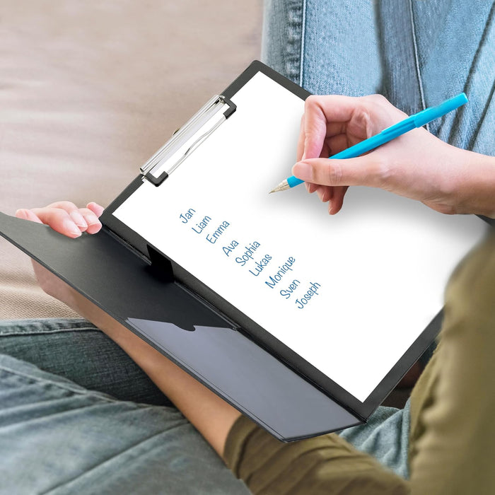 Rapesco VFDCB0B3 A4+ Foldover Clipboard with Pocket, Black