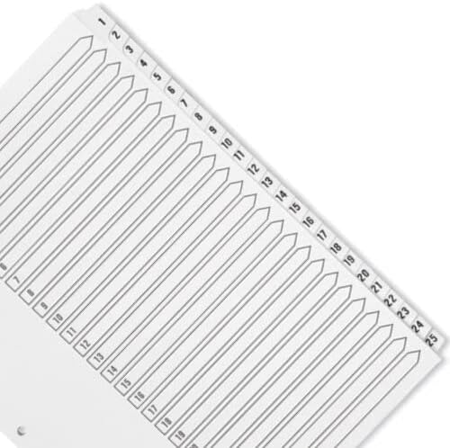 Q-Connect 1-25 Index Multi-Punched Reinforced Board Clear Tab A4 White (Pack of 4) 1 - 25 Tabs