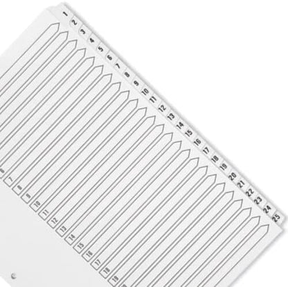 Q-Connect 1-25 Index Multi-Punched Reinforced Board Clear Tab A4 White (Pack of 4) 1 - 25 Tabs