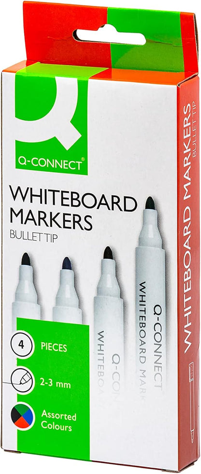Q-Connect Drywipe Marker Pen Assorted (Pack of 4)