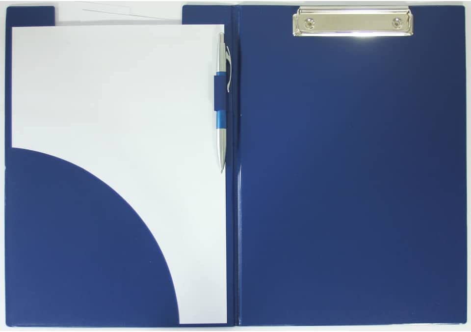 Q-Connect Foolscap/A4 PVC Foldover Clipboard - Blue