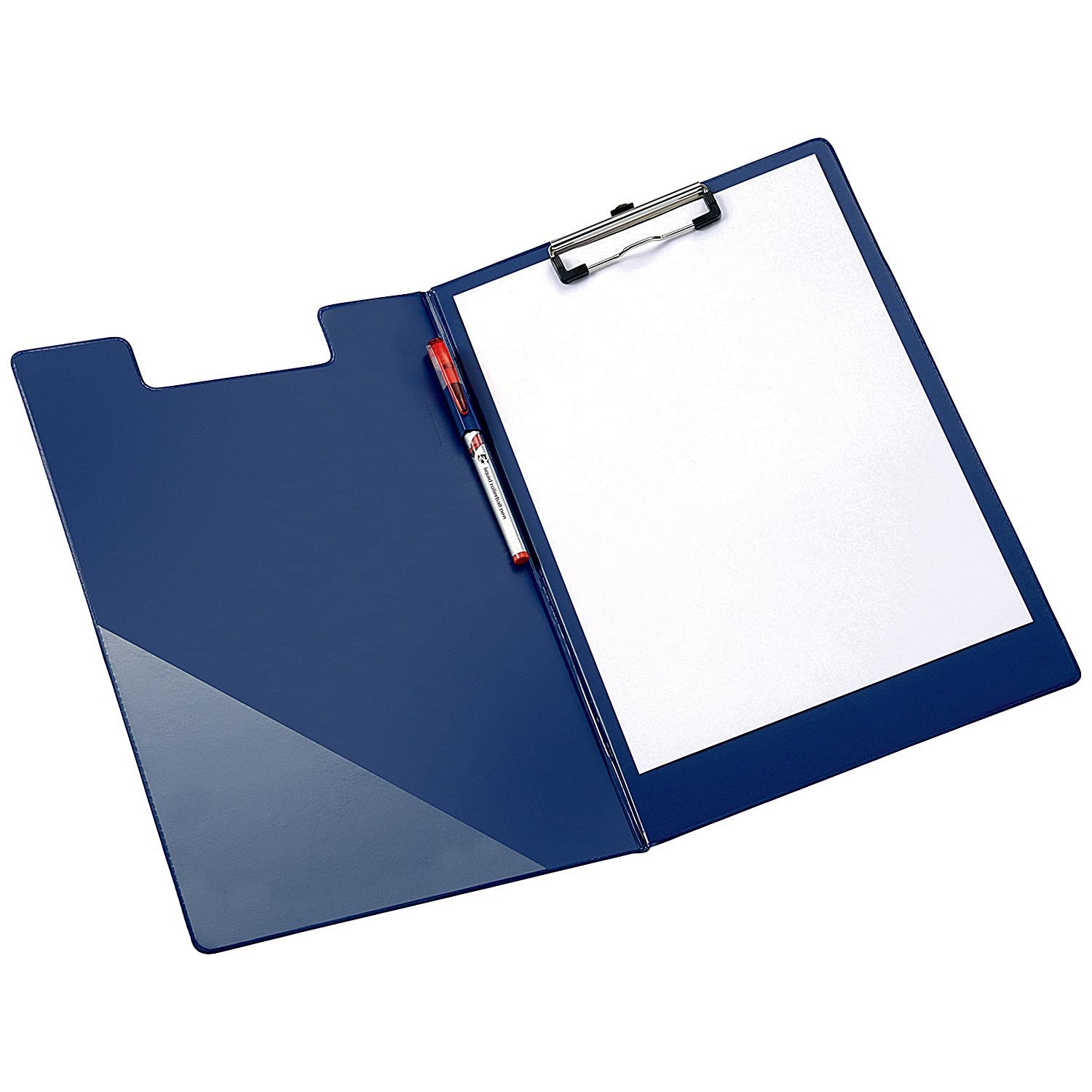 Q-Connect Foolscap/A4 PVC Foldover Clipboard - Blue