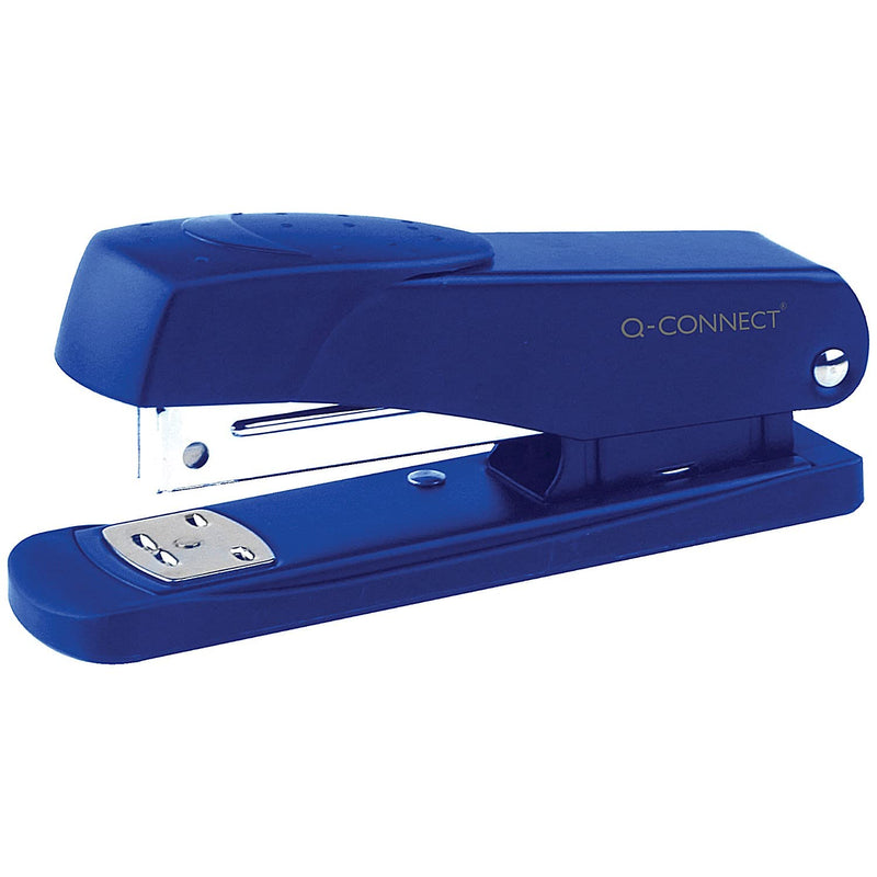 Q-Connect Half Strip Metal Stapler Blue (Staples up to 20 sheets of 80gsm paper) KF02149