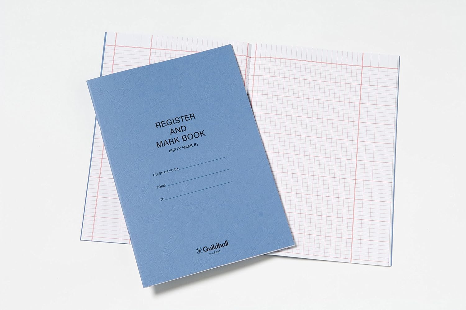 Exacompta - Ref E300Z - Guildhall Register & Mark Book (48 Pages) - 298 x 202mm in Size, 50 Entries Per Page, Manilla Cover, White Woven Paper - Blue Cover
